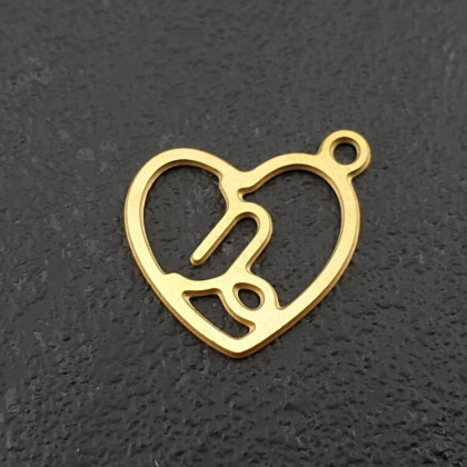 Capricorn pendant surgical steel gold plated 14 mm