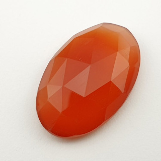 Carnelian faceted cabochon 31x19 mm no 2