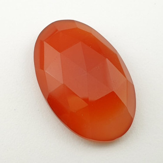 Carnelian faceted cabochon 31x19 mm no 2