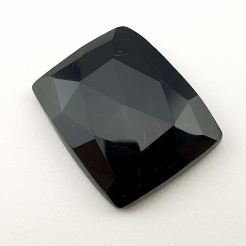Black onyx faceted cabochon 21x18 mm no 14 Black onyx faceted cabochon 21x18 mm no 14