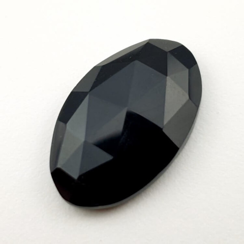 Black onyx faceted cabochon 25x16 mm no 39 Black onyx faceted cabochon 25x16 mm no 39
