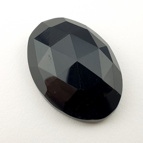 Black onyx faceted cabochon 25x18 mm no. 3 Black onyx faceted cabochon 25x18 mm no. 3