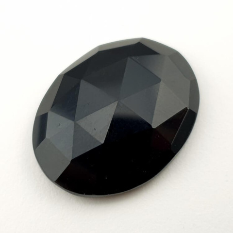 Black onyx faceted cabochon 25x19 mm no. 9 Black onyx faceted cabochon 25x19 mm no. 9