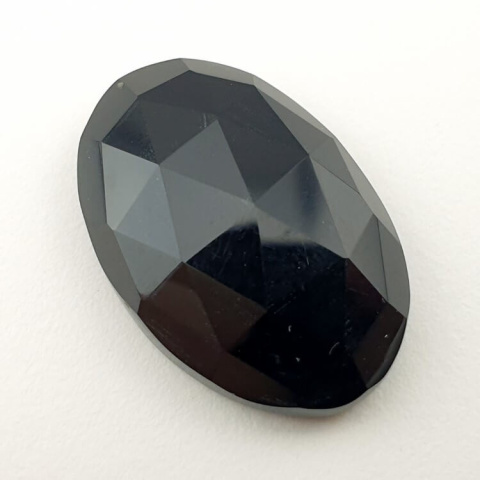 Black onyx faceted cabochon 27x18 mm no 19 Black onyx faceted cabochon 27x18 mm no 19