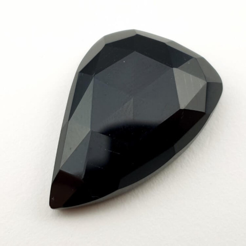 Black onyx faceted cabochon 28x19 mm no. 32 Black onyx faceted cabochon 28x19 mm no. 32