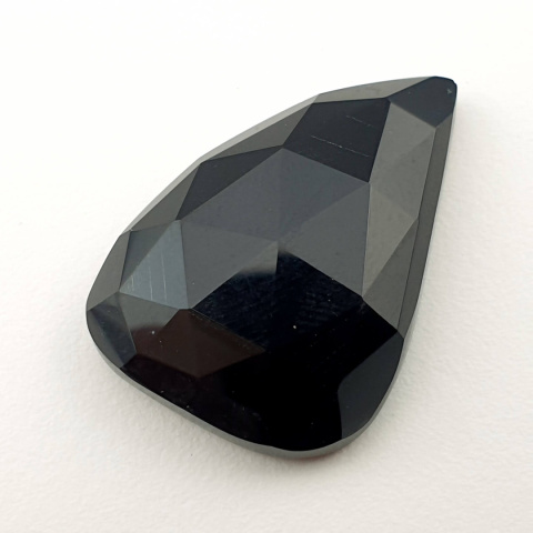 Black onyx faceted cabochon 28x19 mm no. 32 Black onyx faceted cabochon 28x19 mm no. 32