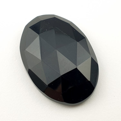 Black onyx faceted cabochon 30x20 mm no 1 Black onyx faceted cabochon 30x20 mm no 1