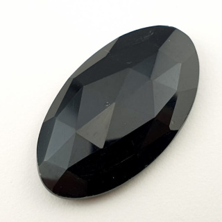 Onyks czarny kaboszon fasetowany 32x18 mm nr 17