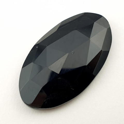Black onyx faceted cabochon 32x18 mm no 17 Black onyx faceted cabochon 32x18 mm no 17