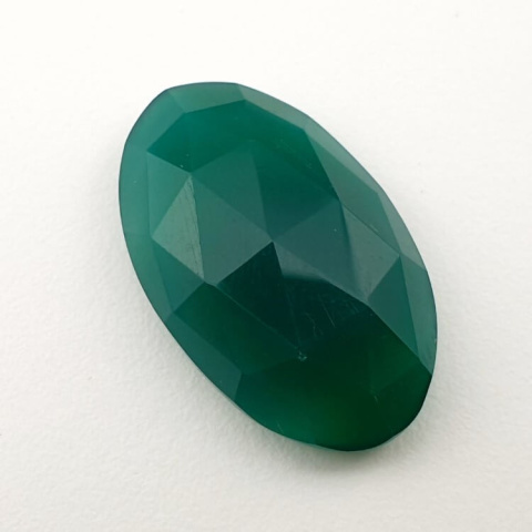 Green onyx faceted cabochon 25x15 mm no 38 Green onyx faceted cabochon 25x15 mm no 38