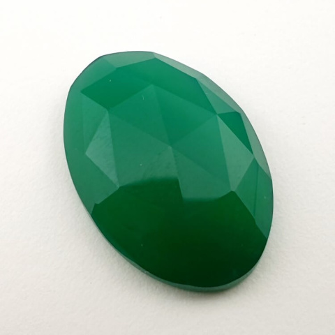 Green onyx faceted cabochon 26x18 mm no 25 Green onyx faceted cabochon 26x18 mm no 25