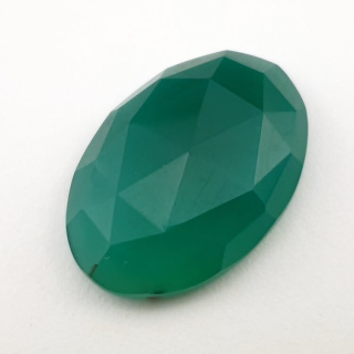 Green onyx faceted cabochon 26x18 mm no 29