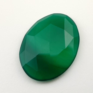 Green onyx faceted cabochon 26x19 mm no 13