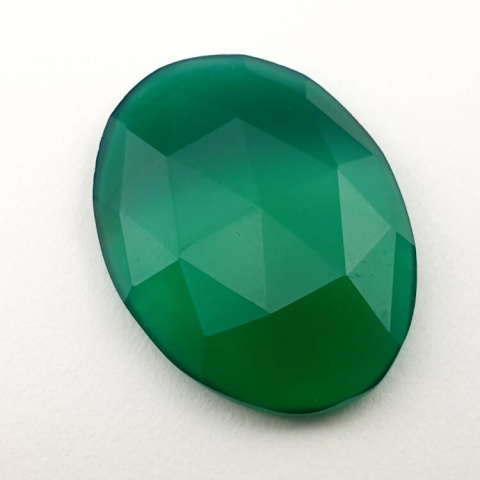 Green onyx faceted cabochon 26x19 mm no 13 Green onyx faceted cabochon 26x19 mm no 13