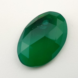 Green onyx faceted cabochon 27x18 mm no 12