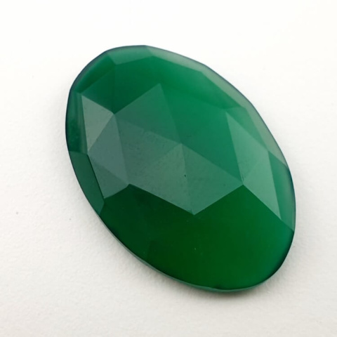 Green onyx faceted cabochon 28x19 mm no 32 Green onyx faceted cabochon 28x19 mm no 32