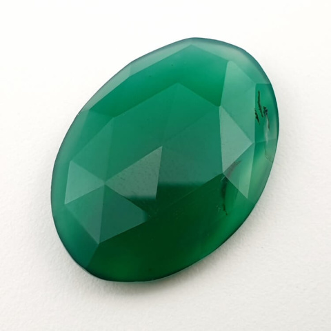 Green onyx faceted cabochon 28x20 mm no 18 Green onyx faceted cabochon 28x20 mm no 18