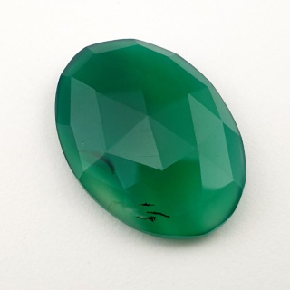Green onyx faceted cabochon 28x20 mm no 18