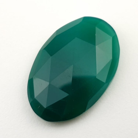 Green onyx faceted cabochon 29x19 mm no 21 Green onyx faceted cabochon 29x19 mm no 21