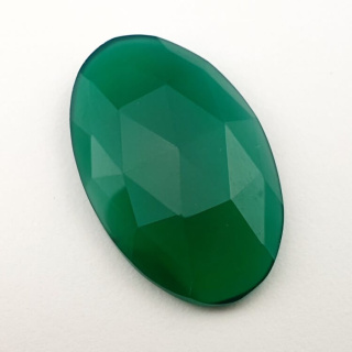 Green onyx faceted cabochon 30x19 mm no 22