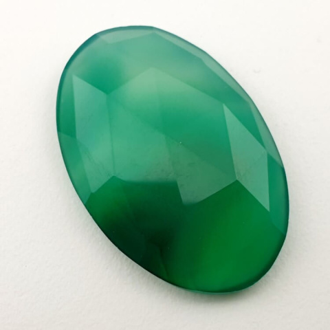 Green onyx faceted cabochon 30x20 mm no 27 Green onyx faceted cabochon 30x20 mm no 27