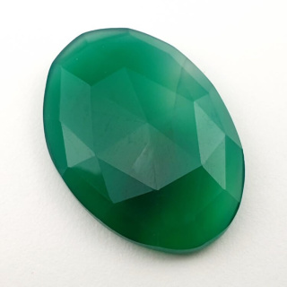 Green onyx faceted cabochon 30x21 mm no 6