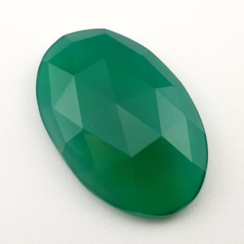 Green onyx faceted cabochon 32x21 mm no 2 Green onyx faceted cabochon 32x21 mm no 2