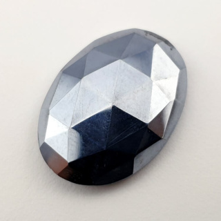 Precious shungite faceted cabochon 25x18 mm no 23