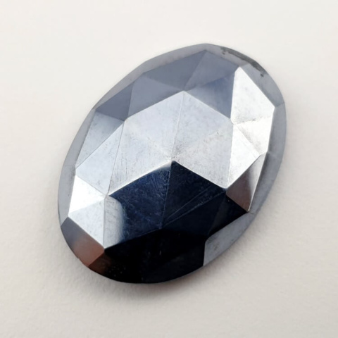 Precious shungite faceted cabochon 25x18 mm no. 23 Precious shungite faceted cabochon 25x18 mm no. 23