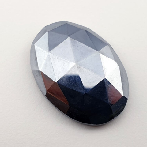 Precious shungite faceted cabochon 25x18 mm no. 23 Precious shungite faceted cabochon 25x18 mm no. 23