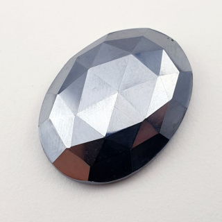 Precious shungite faceted cabochon 26x19 mm no 36