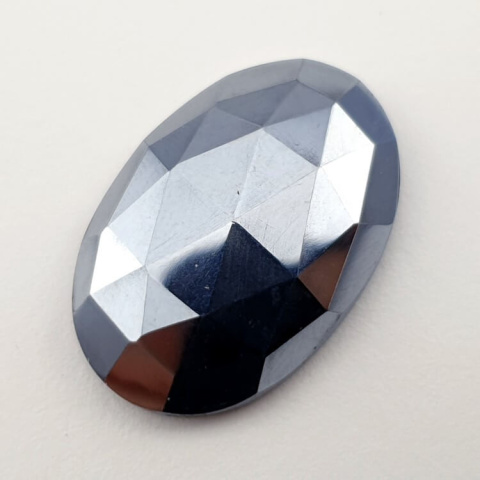 Precious shungite faceted cabochon 28x19 mm no 4 Precious shungite faceted cabochon 28x19 mm no 4