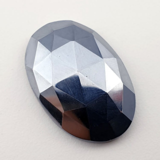 Precious shungite faceted cabochon 28x19 mm no 4