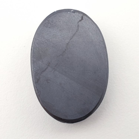 Precious shungite faceted cabochon 28x19 mm no 4 Precious shungite faceted cabochon 28x19 mm no 4