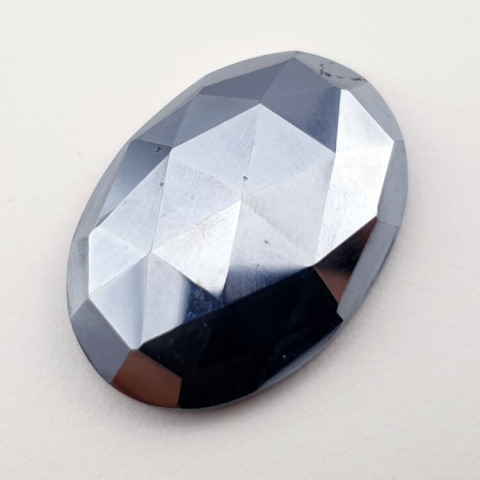 Precious shungite faceted cabochon 28x20 mm no. 22
