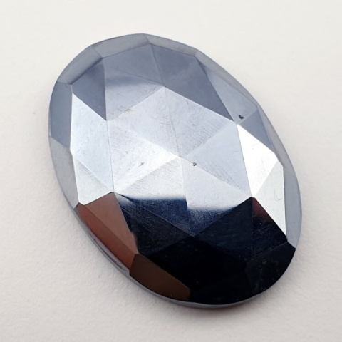 Precious shungite faceted cabochon 28x20 mm no. 22