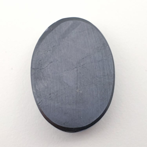 Precious shungite faceted cabochon 28x20 mm no. 22