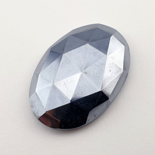 Precious shungite faceted cabochon 29x19 mm no 25