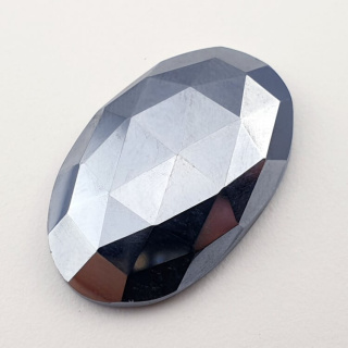 Precious shungite faceted cabochon 29x19 mm no 32