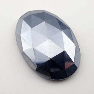 Precious shungite faceted cabochon 29x20 mm no 33