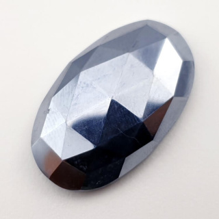 Precious shungite faceted cabochon 30x19 mm no 28