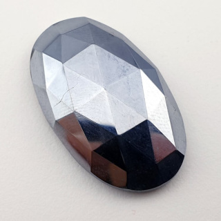 Precious shungite faceted cabochon 30x19 mm no 28