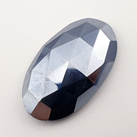 Precious shungite faceted cabochon 31x18 mm no 5 Precious shungite faceted cabochon 31x18 mm no 5