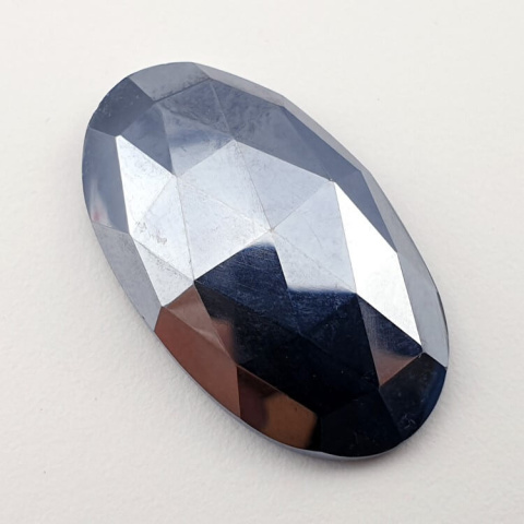 Precious shungite faceted cabochon 31x18 mm no 5 Precious shungite faceted cabochon 31x18 mm no 5
