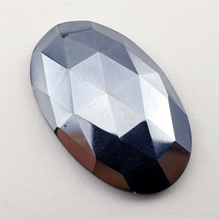 Precious shungite faceted cabochon 31x19 mm no. 18