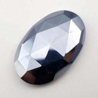 Precious shungite faceted cabochon 31x19 mm no. 21