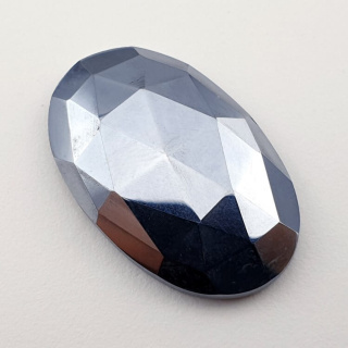 Precious shungite faceted cabochon 31x19 mm no. 21
