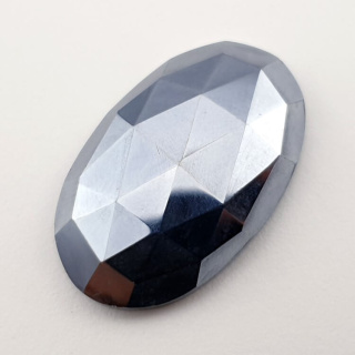 Precious shungite faceted cabochon 31x19 mm no 34
