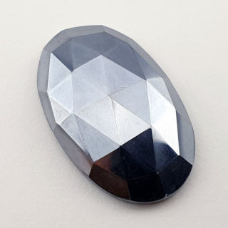 Precious shungite faceted cabochon 31x19 mm no 34