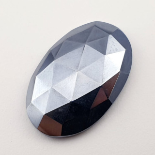 Precious shungite faceted cabochon 31x20 mm no 35